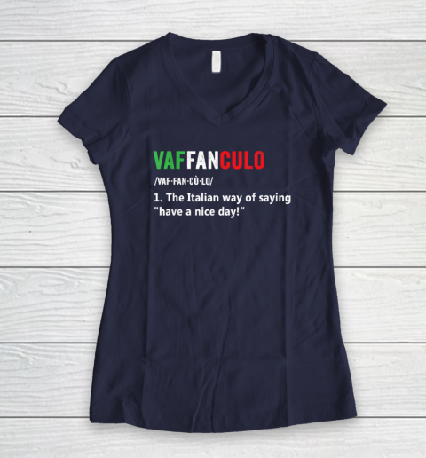 Vaffanculo Italy Slang Gag Gift Siclian Funny Italian Women's V-Neck T-Shirt 7