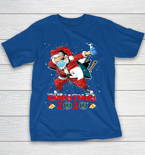 San Jose Sharks Funny Santa Claus Dabbing Christmas 2020 NHL Youth T-Shirt 6