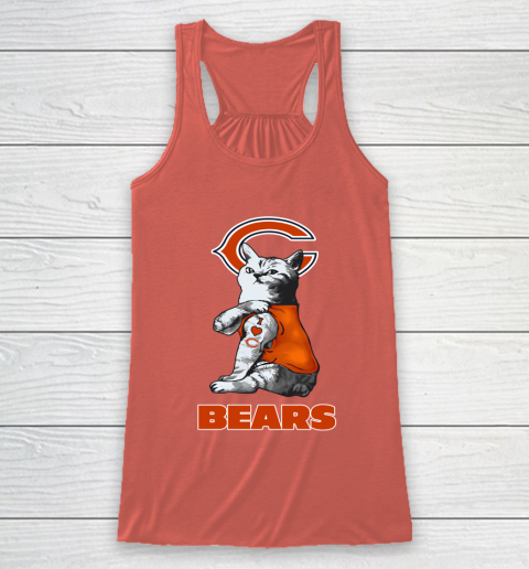 NFL Football My Cat Loves Chicago Bears Racerback Tank 3
