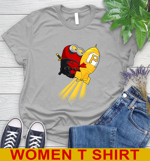 MLB Baseball Pittsburgh Pirates Deadpool Minion Marvel Shirt Women's T-Shirt 5