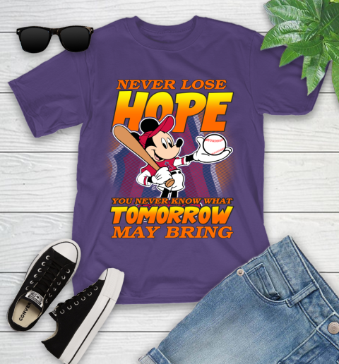 Los Angeles Angels MLB Baseball Mickey Disney Never Lose Hope Youth T-Shirt 3