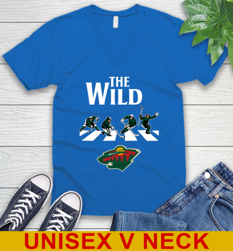NHL Hockey Minnesota Wild The Beatles Rock Band Shirt V-Neck T-Shirt 5