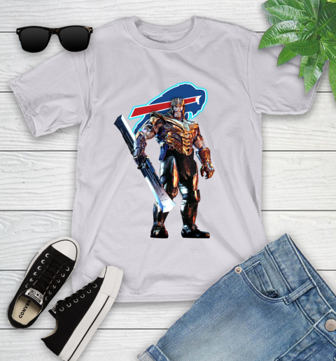 NFL Thanos Gauntlet Avengers Endgame Football Buffalo Bills Youth T-Shirt 4