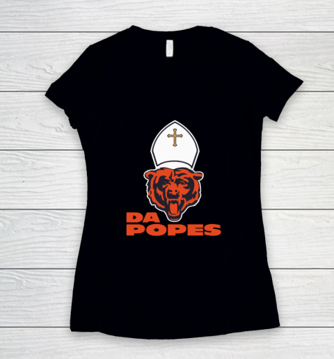 Chicago Bears Da Popes Women's V-Neck T-Shirt