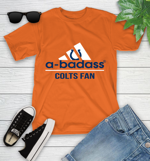 NFL A Badass Indianapolis Colts Fan Adidas Football Sports Youth T-Shirt 9