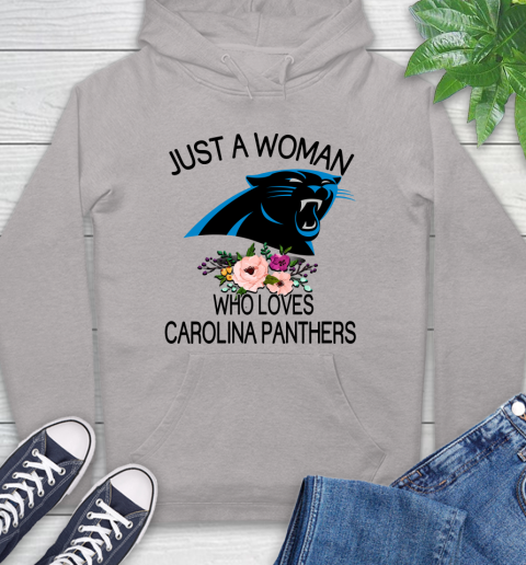 NFL Just A Woman Who Loves Carolina Panthers Football Sports Hoodie 10