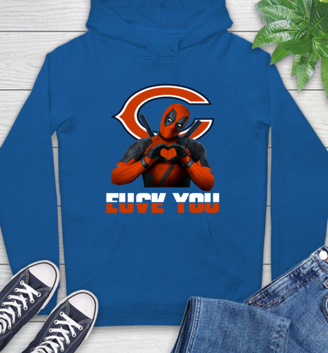 NHL Chicago Bears Deadpool Love You Fuck You Football Sports Hoodie - Image 10