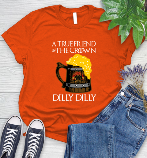 NBA Washington Wizards A True Friend Of The Crown Game Of Thrones Beer Dilly Dilly Basketball Women's T-Shirt 3