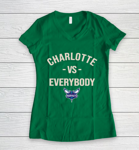 Charlotte Hornets Vs Everybody Women's V-Neck T-Shirt 3