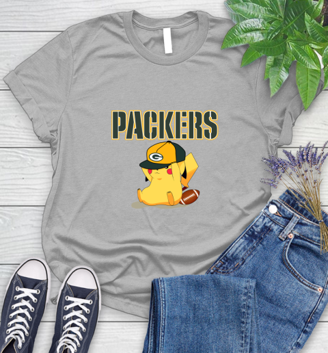 NFL Pikachu Football Sports Green Bay Packers Women's T-Shirt 5