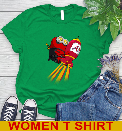 MLB Baseball Atlanta Braves Deadpool Minion Marvel Shirt Women's T-Shirt 7