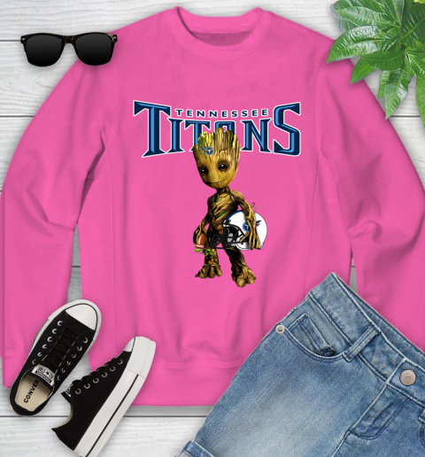 Tennessee Titans NFL Football Groot Marvel Guardians Of The Galaxy Youth Sweatshirt 7