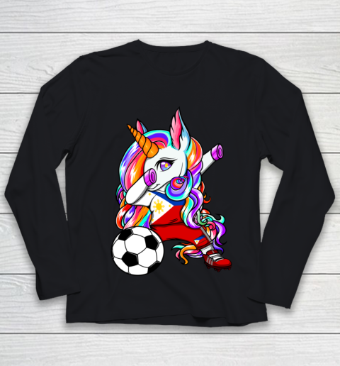 Dabbing Unicorn The Philippines Soccer Fans Jersey Football Youth Long Sleeve
