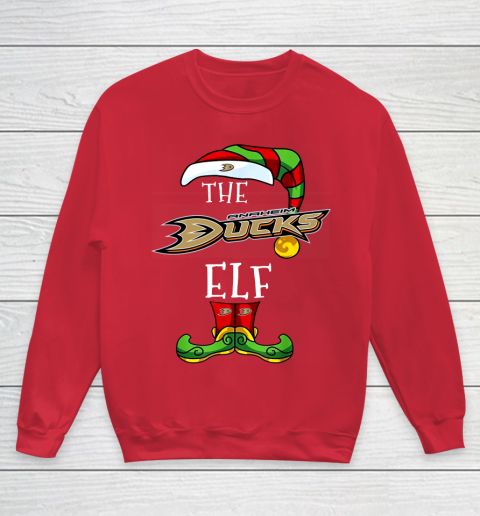 Anaheim Ducks Christmas ELF Funny NHL Youth Sweatshirt 7