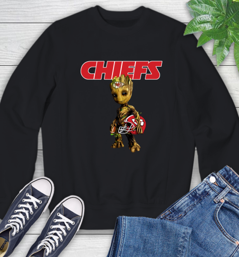 Kansas City Chiefs NFL Football Groot Marvel Guardians Of The Galaxy Sweatshirt 2