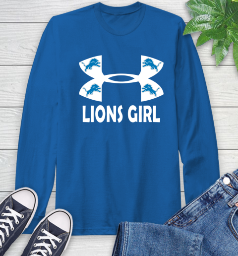 NFL Detroit Lions Girl Under Armour Football Sports Long Sleeve T-Shirt 10