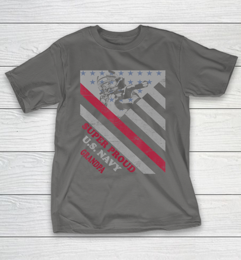 GrandFather gift shirt Vintage Flag Veteran Super Proud U.S. Navy Grandpa lovers T Shirt T-Shirt 8