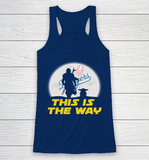 Los Angeles Dodgers MLB Baseball Star Wars Yoda And Mandalorian This Is The Way Racerback Tank 6