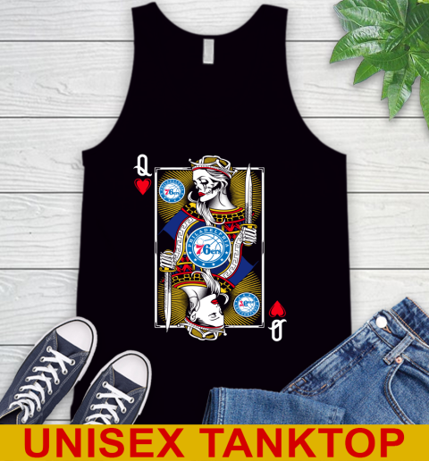 NBA Basketball Philadelphia 76ers The Queen Of Hearts Card Shirt Tank Top