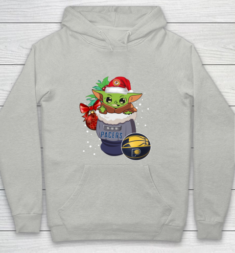 Indiana Pacers Christmas Baby Yoda Star Wars Funny Happy NBA Youth Hoodie 2