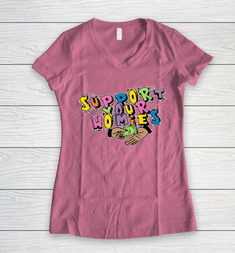 Support Your Homies Women's V-Neck T-Shirt 7