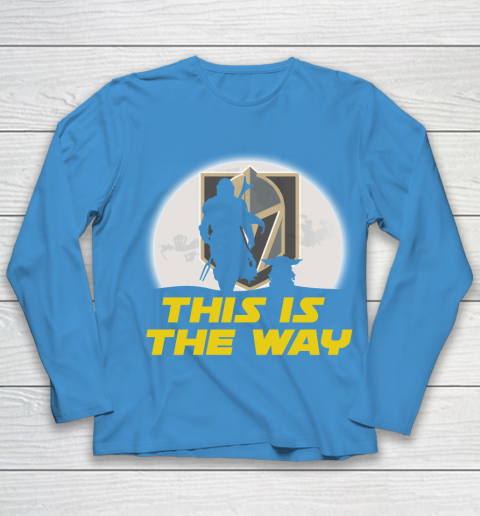 Vegas Golden Knights NHL Ice Hockey Star Wars Yoda And Mandalorian This Is The Way Youth Long Sleeve 5