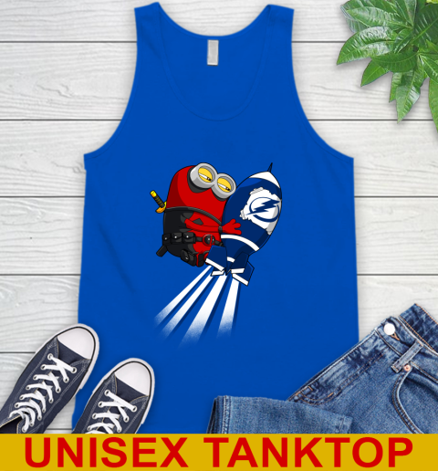 NHL Hockey Tampa Bay Lightning Deadpool Minion Marvel Shirt Tank Top - Image 5