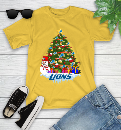 Detroit Lions Merry Christmas NFL Football Sports Youth T-Shirt 8