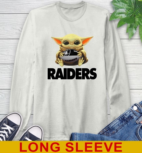 NFL Football Oakland Raiders Baby Yoda Star Wars Shirt Long Sleeve T-Shirt 12