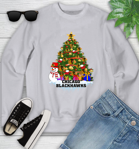 Chicago Blackhawks Merry Christmas NHL Hockey Sports Youth Sweatshirt 4