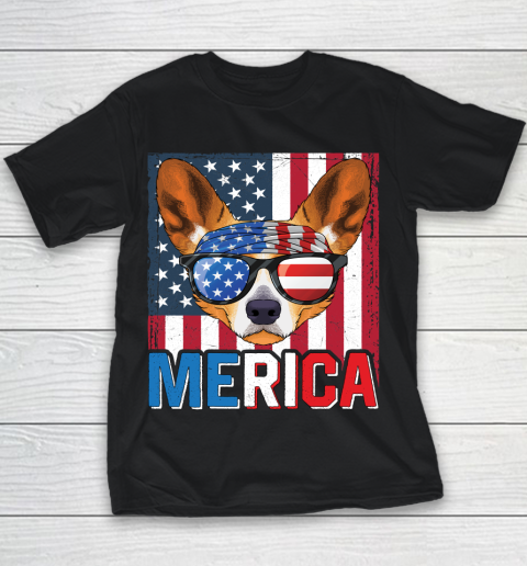 Independence Day Welsh Corgi Pembroke Merica 4th of July Dog American Puppy Youth T-Shirt