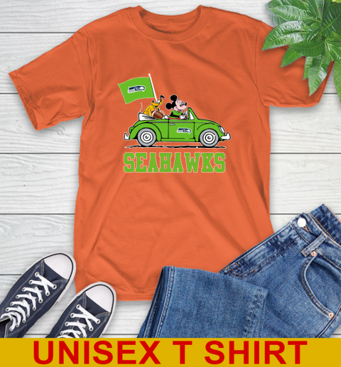 NFL Football Seattle Seahawks Pluto Mickey Driving Disney Shirt T-Shirt 5