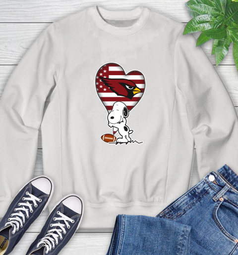 Arizona Cardinals NFL Football The Peanuts Movie Adorable Snoopy Sweatshirt