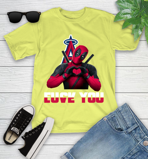 MLB Los Angeles Angels Deadpool Love You Fuck You Baseball Sports Youth T-Shirt 10