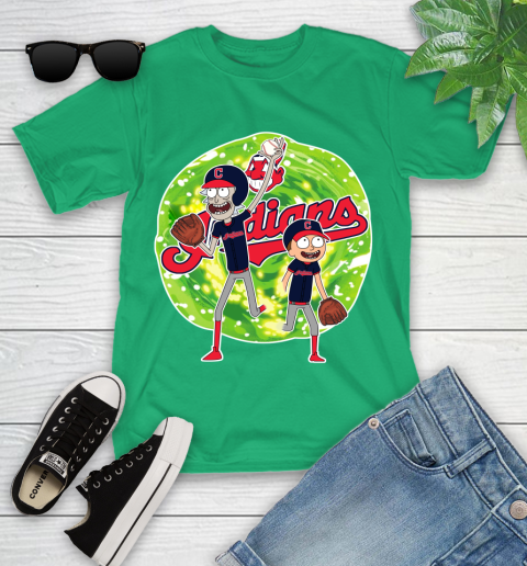 MLB Cleveland Indians Rick And Morty Baseball Sports Youth T-Shirt 6