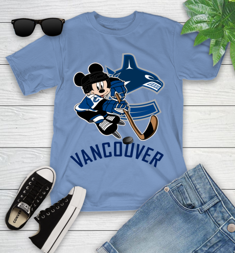 NHL Vancouver Canucks Mickey Mouse Disney Hockey T Shirt Youth T-Shirt 11