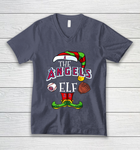 Los Angeles Angels Christmas ELF Funny MLB V-Neck T-Shirt 7