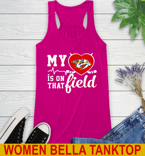 NHL My Heart Is On That Field Hockey Sports Nashville Predators Racerback Tank - Image 7