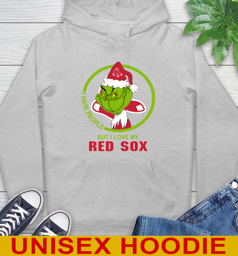 Boston Red Sox MLB Christmas Grinch I Hate People But I Love My Favorite Baseball Team Hoodie 6