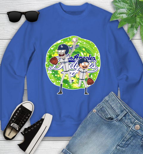 MLB Los Angeles Dodgers Rick And Morty Baseball Sports Youth Sweatshirt 8
