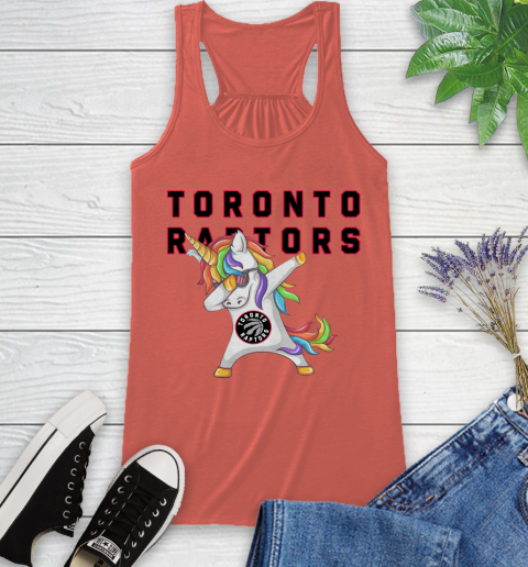 Toronto Raptors NBA Basketball Funny Unicorn Dabbing Sports Racerback Tank 4