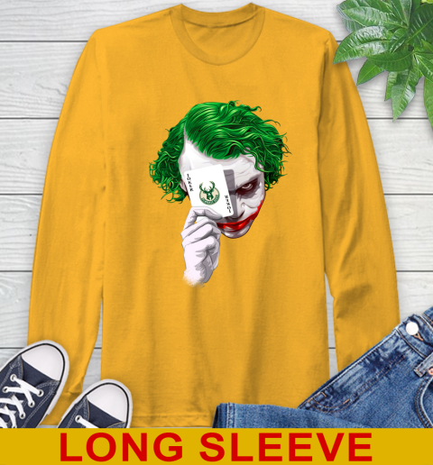 Milwaukee Bucks NBA Basketball Joker Card Shirt Long Sleeve T-Shirt - Image 3