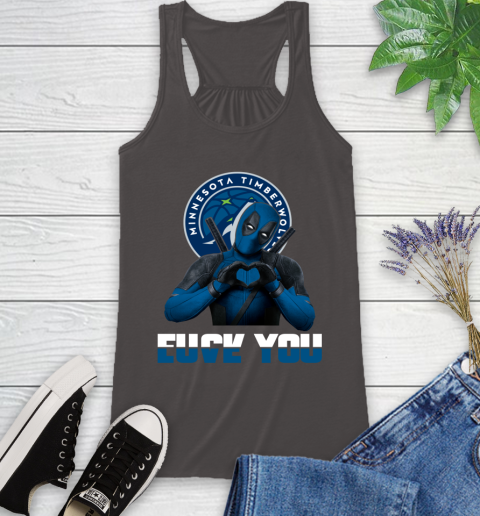 NBA Minnesota Timberwolves Deadpool Love You Fuck You Basketball Sports Racerback Tank 11