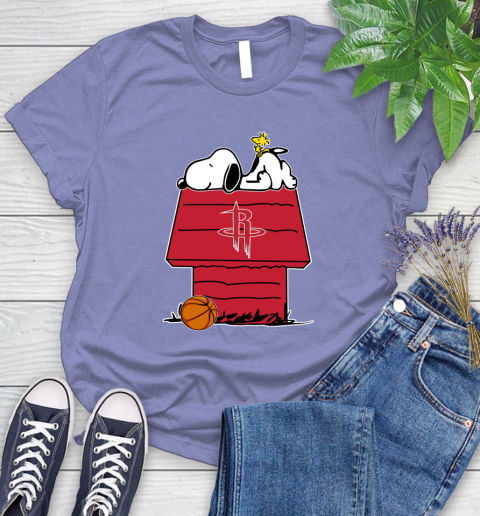 Houston Rockets NBA Basketball Snoopy Woodstock The Peanuts Movie Women's T-Shirt 11