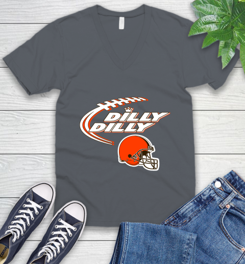 NFL Cleveland Browns Dilly Dilly Football Sports V-Neck T-Shirt 5