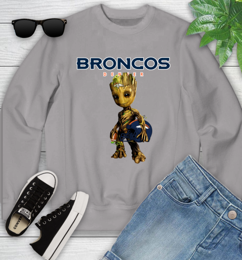 Denver Broncos NFL Football Groot Marvel Guardians Of The Galaxy Youth Sweatshirt 4