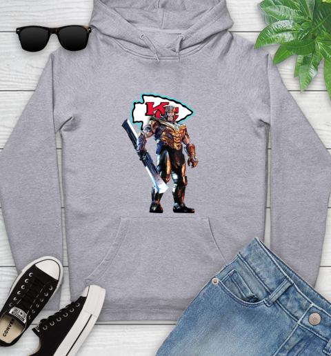 NFL Thanos Gauntlet Avengers Endgame Football Kansas City Chiefs Youth Hoodie 6