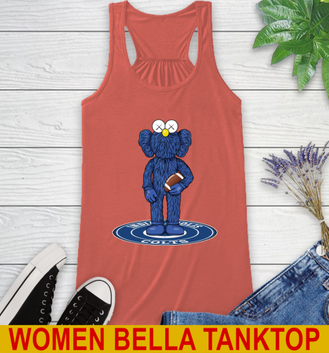 NFL Football Indianapolis Colts Kaws Bff Blue Figure Shirt Racerback Tank - Image 5
