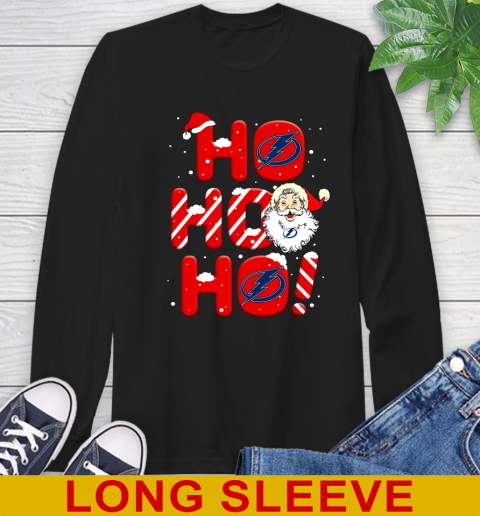 Tampa Bay Lightning NHL Hockey Ho Ho Ho Santa Claus Merry Christmas Shirt Long Sleeve T-Shirt