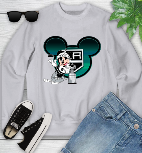 NHL Los Angeles Kings Stanley Cup Mickey Mouse Disney Hockey T Shirt Youth Sweatshirt 4